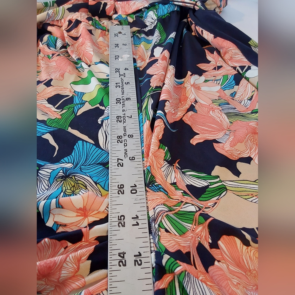 Chico's 1 Floral Jumpsuit - Navy and Pink - Picture 10 of 12